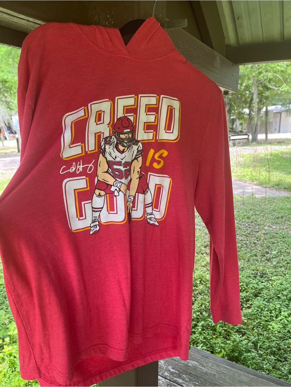 Kansas City Chiefs Creed Humphrey Long Sleeved Hoodie Size Large